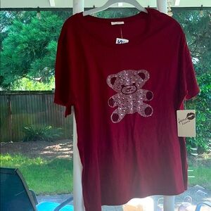 Burgundy Teddy Bear T-Shirt